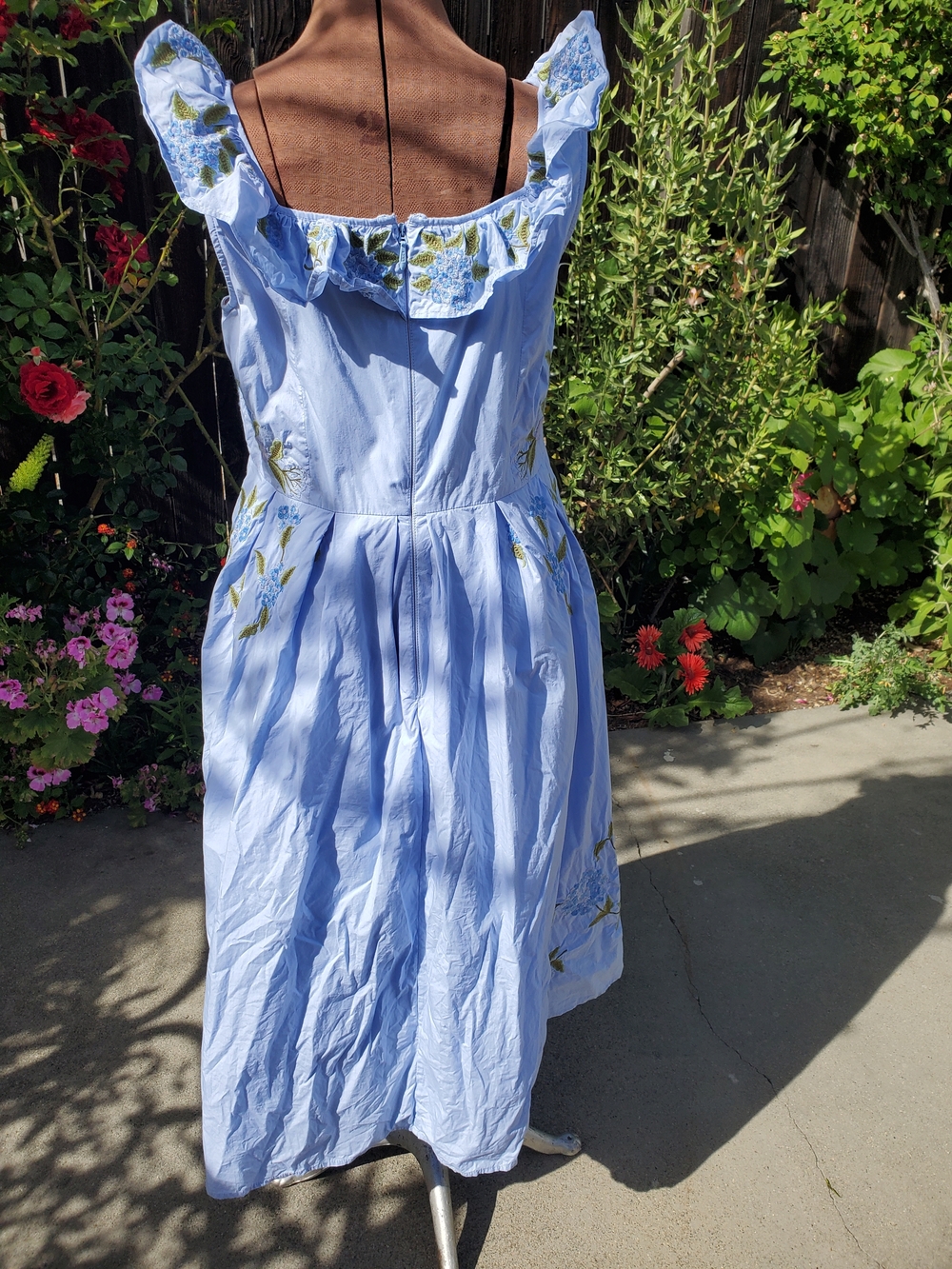 JessaKae Sky Blue Floral Ruffle Midi Dress - Picture 6 of 7